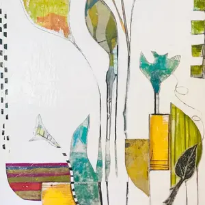 "Abstract Botanticals" KristyEvansArt affordable giclee archival prints, mounted on matte board