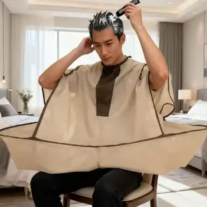 Men's Hairdressing Apron with Storage Bag, Shaving Beard Trimming Cloth, Multi-Functional Barber Cape, Suitable for Salon and Home Use