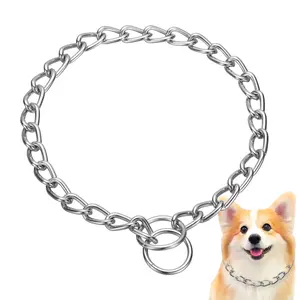 PETAXCELL Dog Chokers Collar, Chokers Chain for Dogs Metal Slip Link Training Heavy Duty Puppies Collars Adjustable 23.6in 4mm, (Silver)Intended for Small / Medium / Large Pet