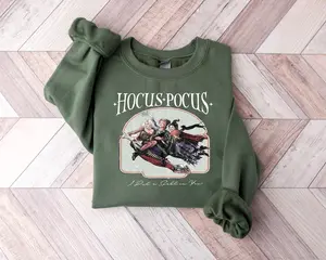 Vintage Hocus Pocus Sweatshirt, Hocus Pocus  Shirt, Sanderson Sisters Sweatshirt, Halloween Party Shirt Cotton Menswear