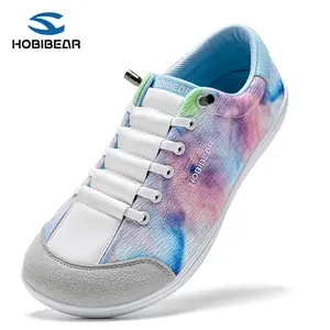 HOBIBEAR women’s shoes with rainbow gradient mesh upper, wide fit, breathable soft sole—lightweight for spring/autumn daily walking; versatile casual running shoes for summer