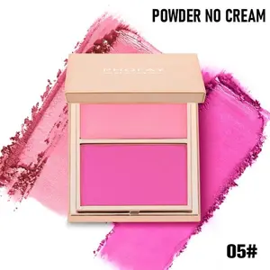 Double-Take Cream & Powder Blush Duo - Matte Rose Silky Compact for Radiant Glow & Buildable Blendable Formula