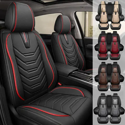 Custom For Dodge Ram 1500 2500 3500 2009-2026 2024 2025 Crew Quad Regular Cab Pickup Truck Cushions, Full Set Waterproof Nappa Leather Front Rear Cushion Mat - Black
