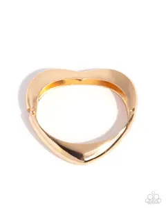 Metallic Matchmaker - Gold Heart Hinge Bracelet - Paparazzi