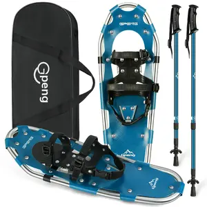 Upgraded 3-in-1 Xtreme Lightweight Terrain Snowshoes with Crampon Protector for Men Women Youth Kids, Aluminum Alloy Terrain Snow Shoes with Trekking Poles and Carrying Tote Bag