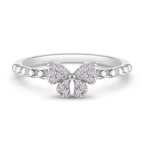 CZ Bow Tie Size 2-5 Baby / Toddler / Kids Ring - Sterling Silver