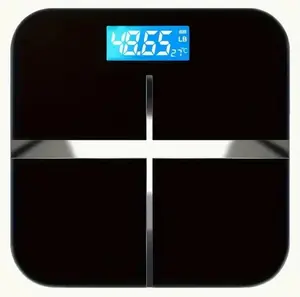 Large Capacity 465 lb Digital Bathroom Scale - Sleek Black, Tempered Glass, Ultra-Wide Platform, Easy-to-Read Backlit LCD Display, Precise & Secure Weighing Machine for Home Use, Weight Scale, Electronic Scale, 390 LBS