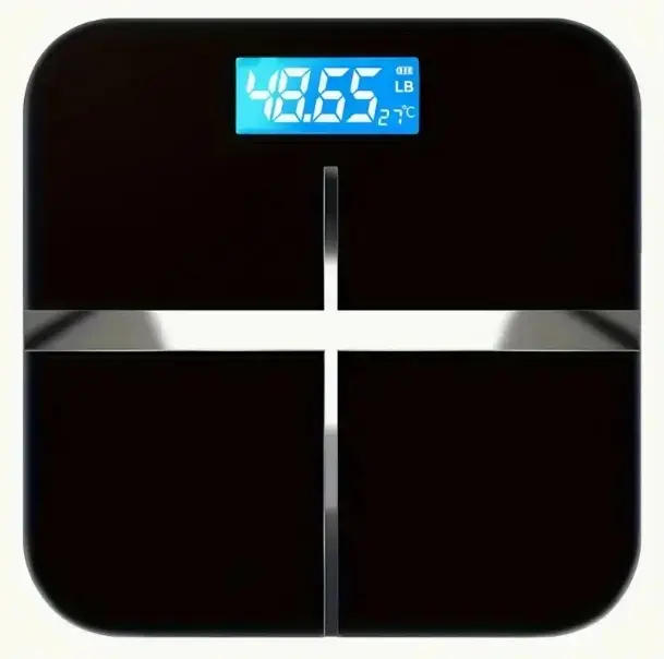 Large Capacity 465 lb Digital Bathroom Scale - Sleek Black, Tempered Glass, Ultra-Wide Platform, Easy-to-Read Backlit LCD Display, Precise & Secure Weighing Machine for Home Use, Weight Scale, Electronic Scale, 390 LBS