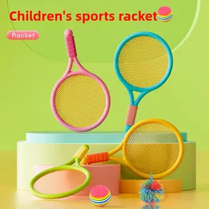 Kids Badminton Tennis Set with 2 Short Handle Rackets & 2 Balls (1 Birdie + 1 Tennis) - Non-Slip Grip, 2-in-1 Outdoor Games for Children, Family Backyard Sports Gift!