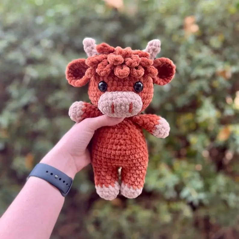 Crochet Highland Cow Amigurumi | Farm Animal Crochet | Cow Plushie Crochet