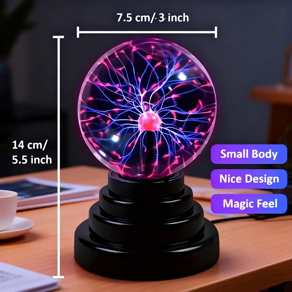 3 Inch Magic Plasma Ball Lamp Touch Sensitive Interactive Plasma Lamp Nebula Sphere Globe Decorative Lamp Novelty Toy for Halloween Christmas 3 Inch Magic Plasma Ball Lamp Touch Sensitive Interactive Plasma Lamp Nebula Sphere Globe Decorative Lamp Novelty Toy for Halloween Christmas