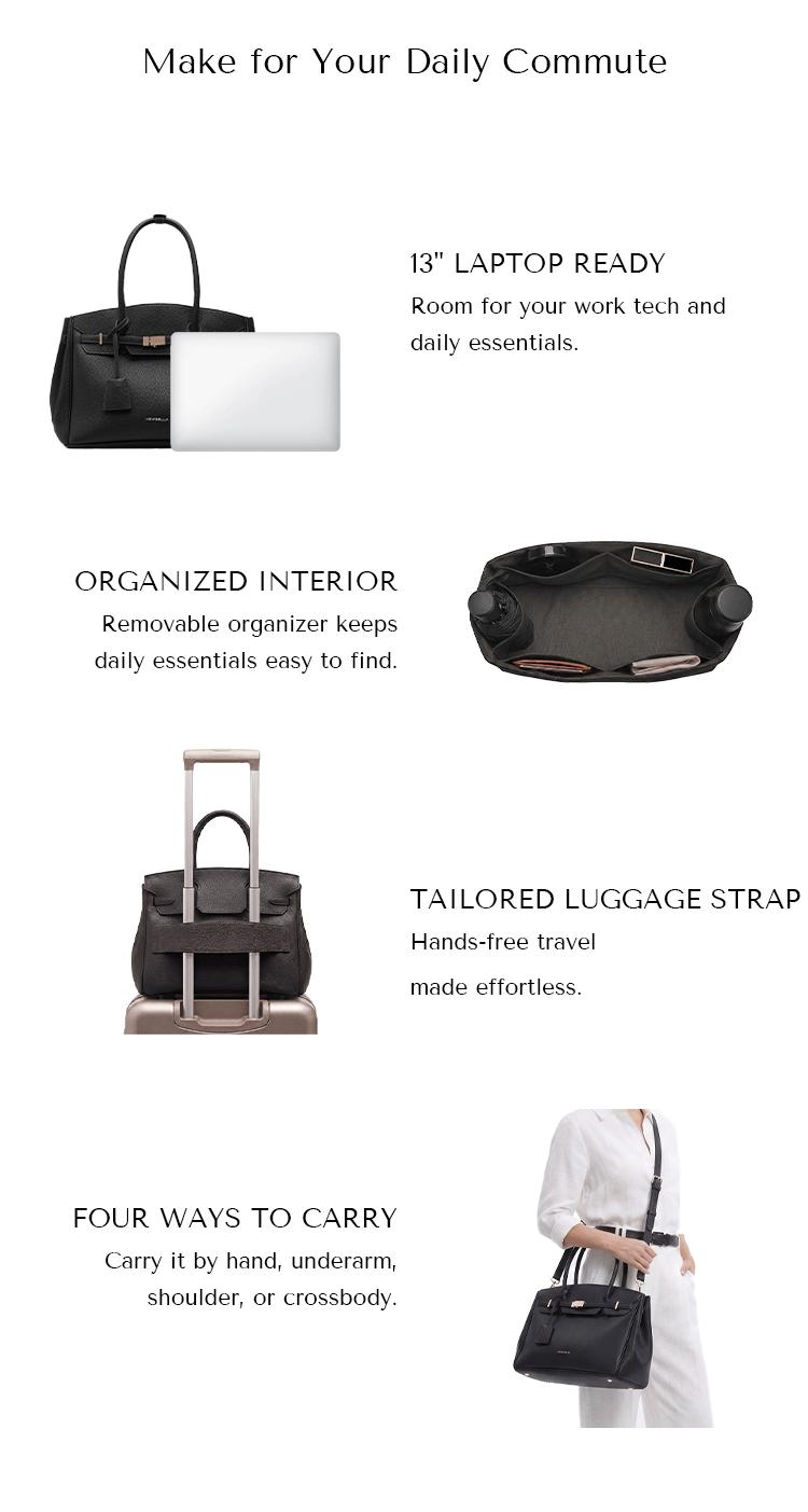 NEWBELLA Miranda M 13-Inch Laptop Tote Bag with Organizer and Adjustable Crossbody Strap for Work and Office #sohoch