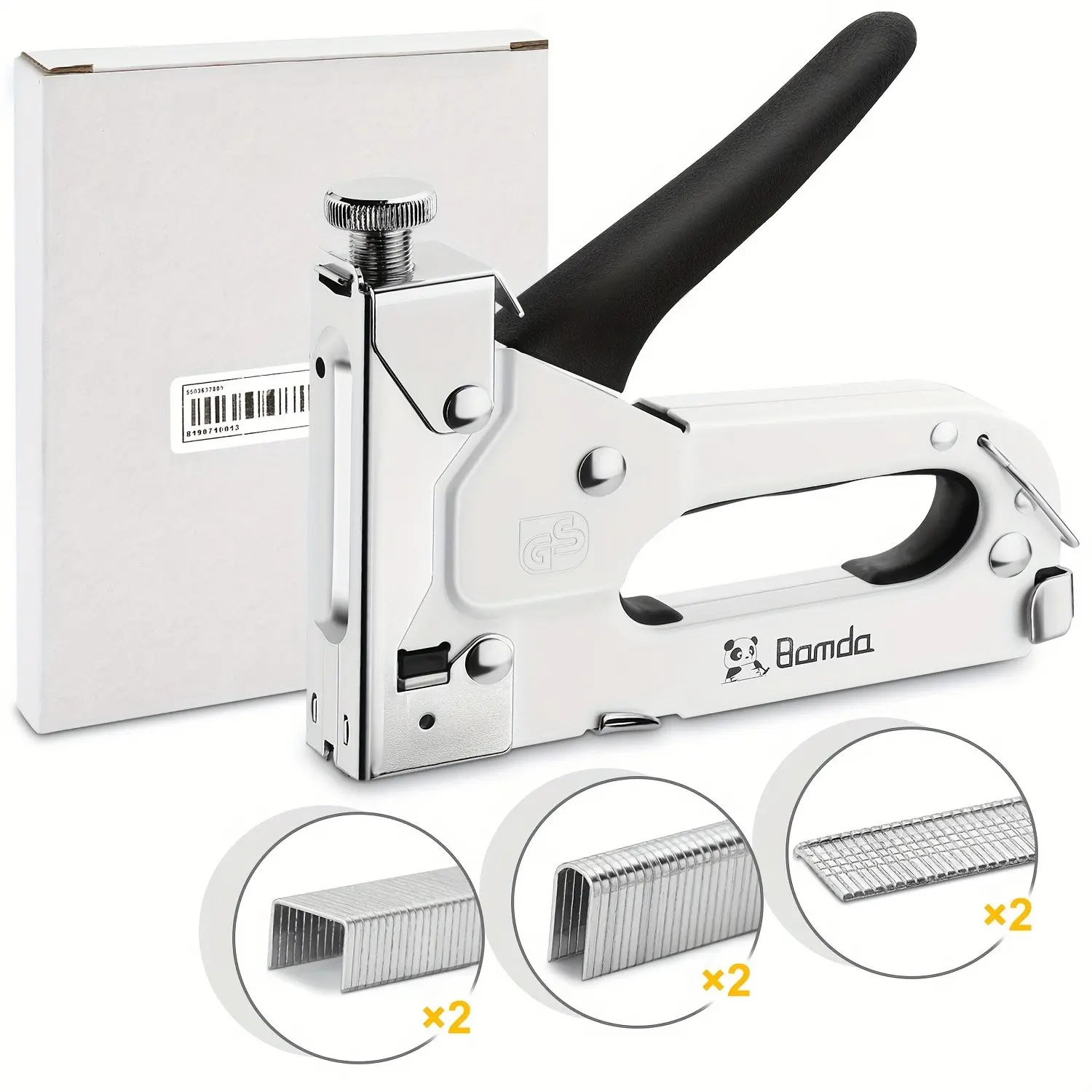 Manual Staple Gun Tool 3-In-1 Multi-Functional, Includes 300 Door Type Staples, U Shape & T Shape Staples, Ideal for Home, Woodworking, Furniture Fixing, DIY Crafts