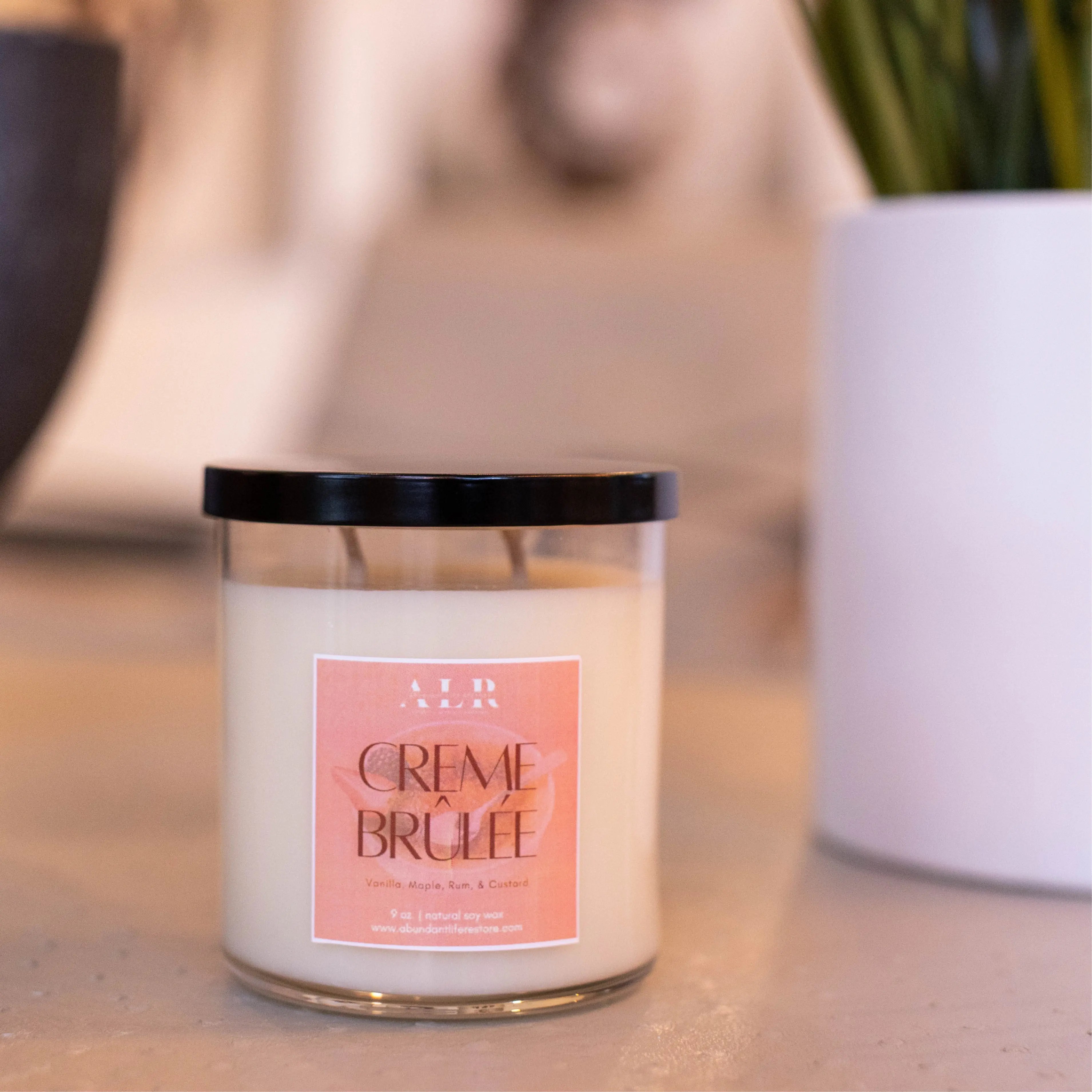 Creme Brûlée Candle Natural Soy Wax 3 oz & 9 oz - Vanilla Sugar Scented Holiday Candle
