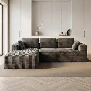 L-shaped sofa, memory foam, corduroy upholstery, recliner chair, modular combination living room sofa/bedroom sofa, available in six colors