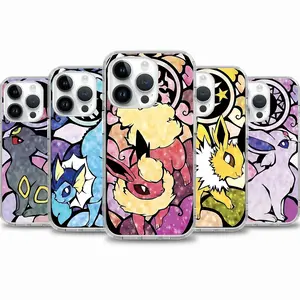 Eeveelution Game Stained Glass Printed Two-In-One Drop-Resistant Mobile Phone Case Protection, Shockproof For IPhone 17-12, Pro Max, Pro Plus, and Samsung S25 24 23 Safety Case