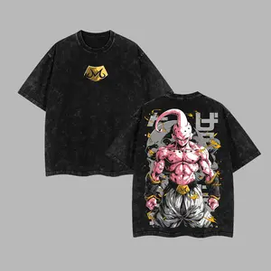 Majin Buu DBZ Retro Unisex Acid Washed T-Shirt, Hoodie, Oversized Unisex Anime Merch, Soft Cotton Streetwear Clothes, Unisex Manga Apparel, Gift for Anime Fans, Christmas Gift