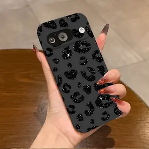 Luxury Shiny Black Leopard Print Protective Phone Case Suitable For Google Pixel 10 9 9A 8 8A 7 7A Pro XL 5G Lens Protection Anti-Shock Hard PC Back Cover Accessories