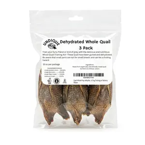 Dehydrated Quail Whole Prey for Bird Dog Training and Falconry