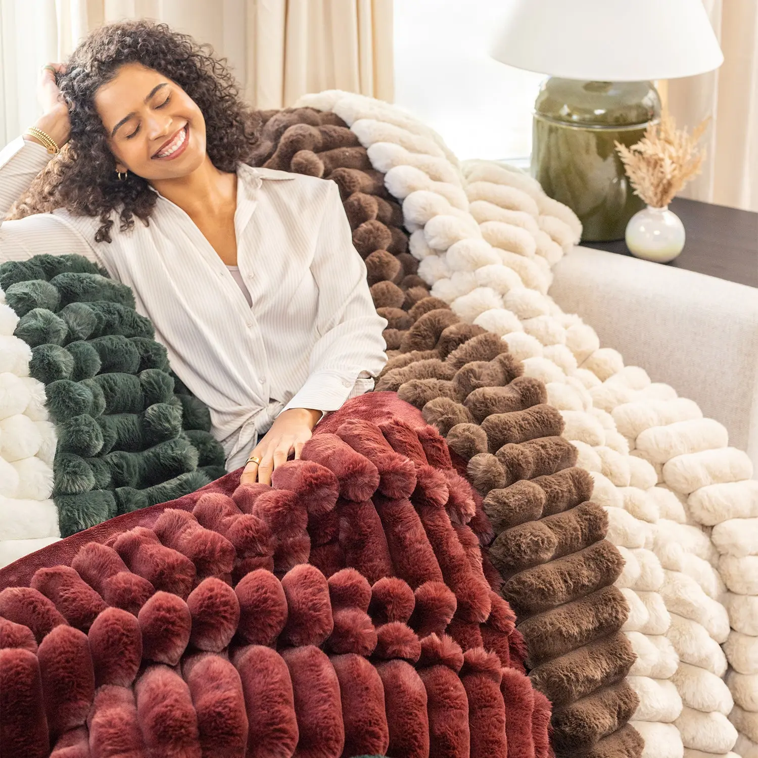 Berkshire Acadia Faux Fur Throw Home Textile Blanket