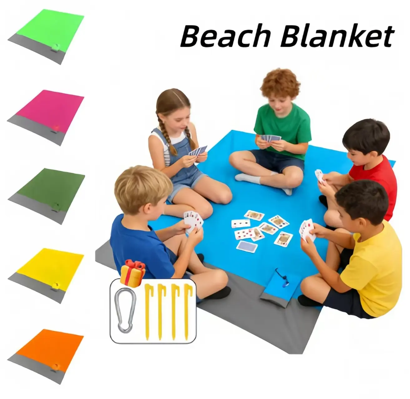 Waterproof Beach Blanket,55*79In Foldable Picnic Mat,Sandproof,Easy to Clean,for Beach,Camping,Travel,Hiking and Outdoor Activities