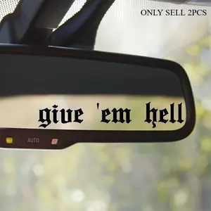 2PCS/SET Fits decor spots of commute vehicle rearview mirrors, this Gothic font sticker eases commute dullness, letting ordinary cars show “dark rebel cool attitude” , a low-key sharp personality-showing Graphic Decal for daily trips Sticker Decals