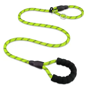 【Furlyn】 Durable Slip Lead Dog Leash 6 FT x 1/2 Heavy Duty Comfortable Strong Rope No Pull Pet Training Lead with Night Reflective Safety for Large Medium Dogs dog treat pouch high  tech  leash night walk  products Hands-Free Lazy Dog Leash with Pouch