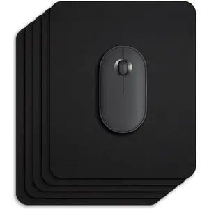 5 Pack Small  Pad with  Surface, Basic  Mousepad for Desk, Compact Size 8.5 x 7 Inches, Non-Slip Rubber Base, Black