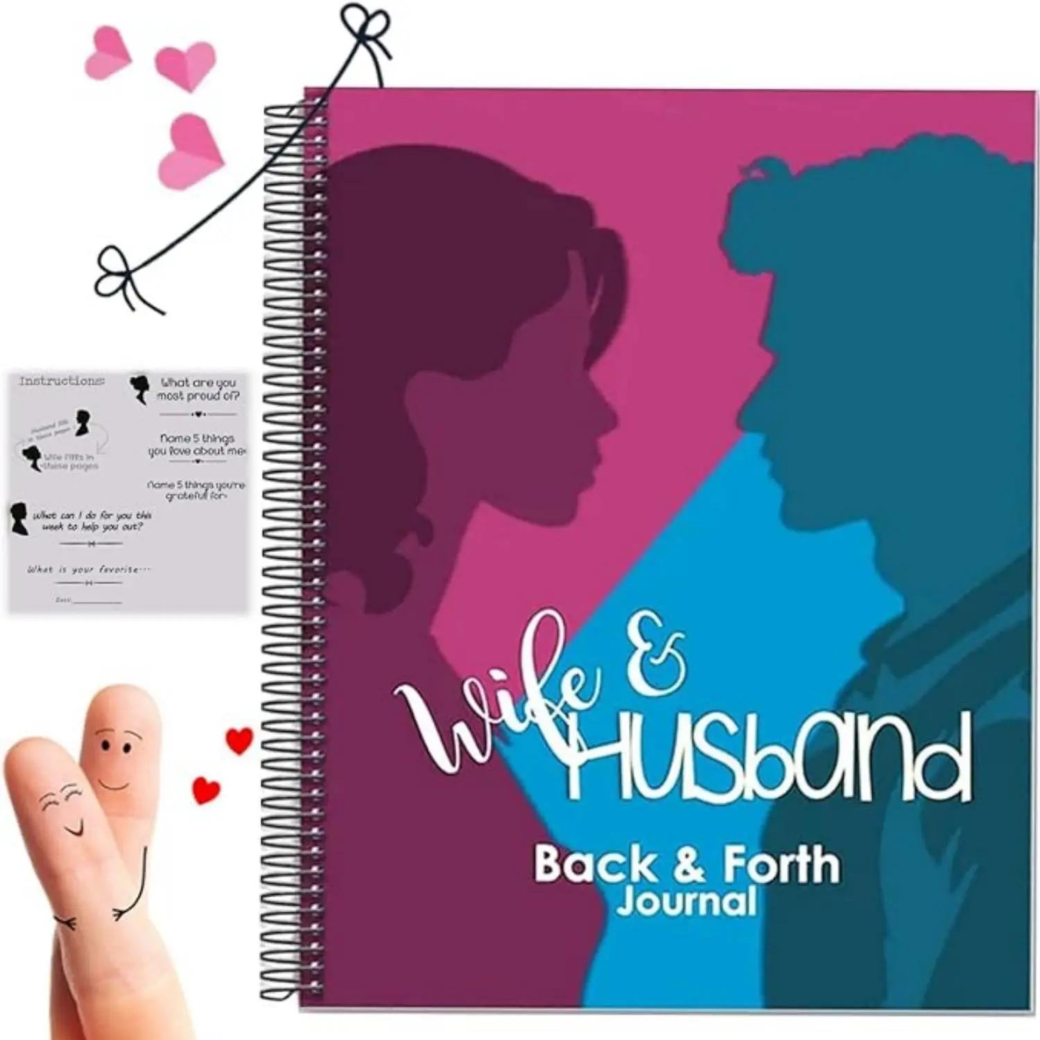Husband & Wife Back & Forth Journal, 1 Count Our Love Journal Notebook for Couples, Wife To Get To Know Each Other on A Deeper Level, Funny Gift