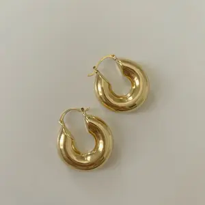 Gold Color Hoop Earrings for Women - Simple Design, Perfect for Everyday Wear, Elegant and Timeless Accessory