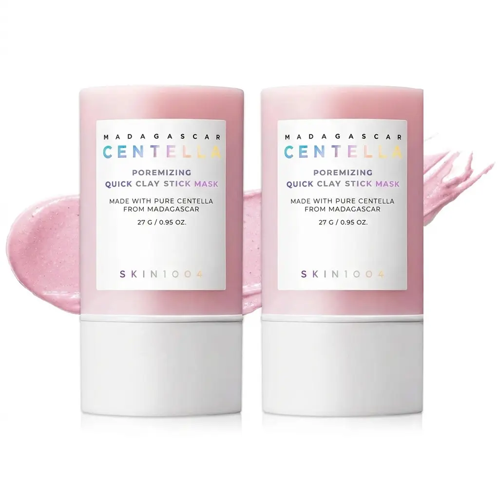 Multi-Pack Madagascar Centella Poremizing Quick Clay Stick Mask, Vegan Clay Stick, Moisturizing Essence, Pore Minimizer with Pure Centella for Oily Skin, Soothing, Repairing & Cleansing,l Pores Minimized