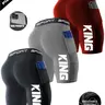 3-Pack Men's 'king' Print Sport Tight Fitted Shorts, Stretchy Sports Shorts, High Elasticity Polyester & Spandex, Quick-Dry Breathable, Pockets, Ideal for Basketball, Running, Compression Swimwear