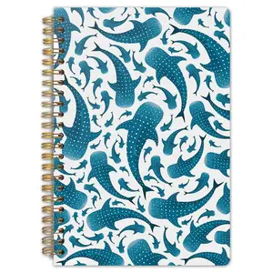 Whale Shark Spiral Notebook, with dimensions of 5.5 x 8.3 inches, features high-quality grid paper, a sturdy spine, and an ocean-themed diary. It is perfect for students' notes, office supplies, and an excellent gift for those who love marine creatures.