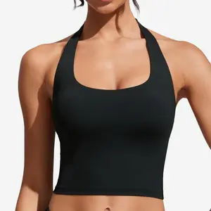Cross-border explosion Outdoor sports gather bra Long neck-hanging underwear Hollow beautiful back Elastic fitness yoga clothes Comfy Waist Drawstring Pants shorts biker Seamless Scrunch Butt Leggings Set, 4-Way Sports Bras, Activewear Sports Bras