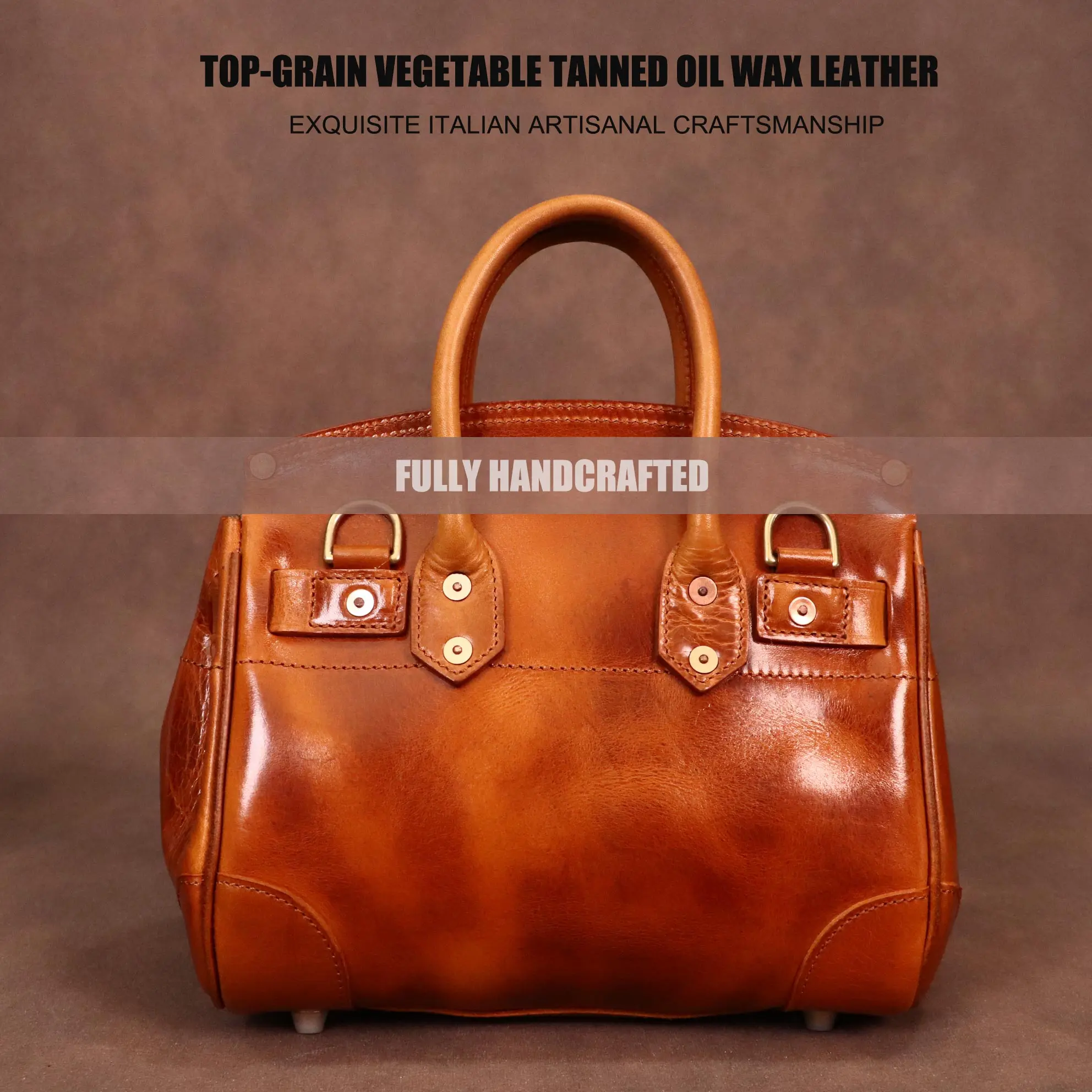 30cm Small shoulder strap Smooth oil-wax leather (69#)