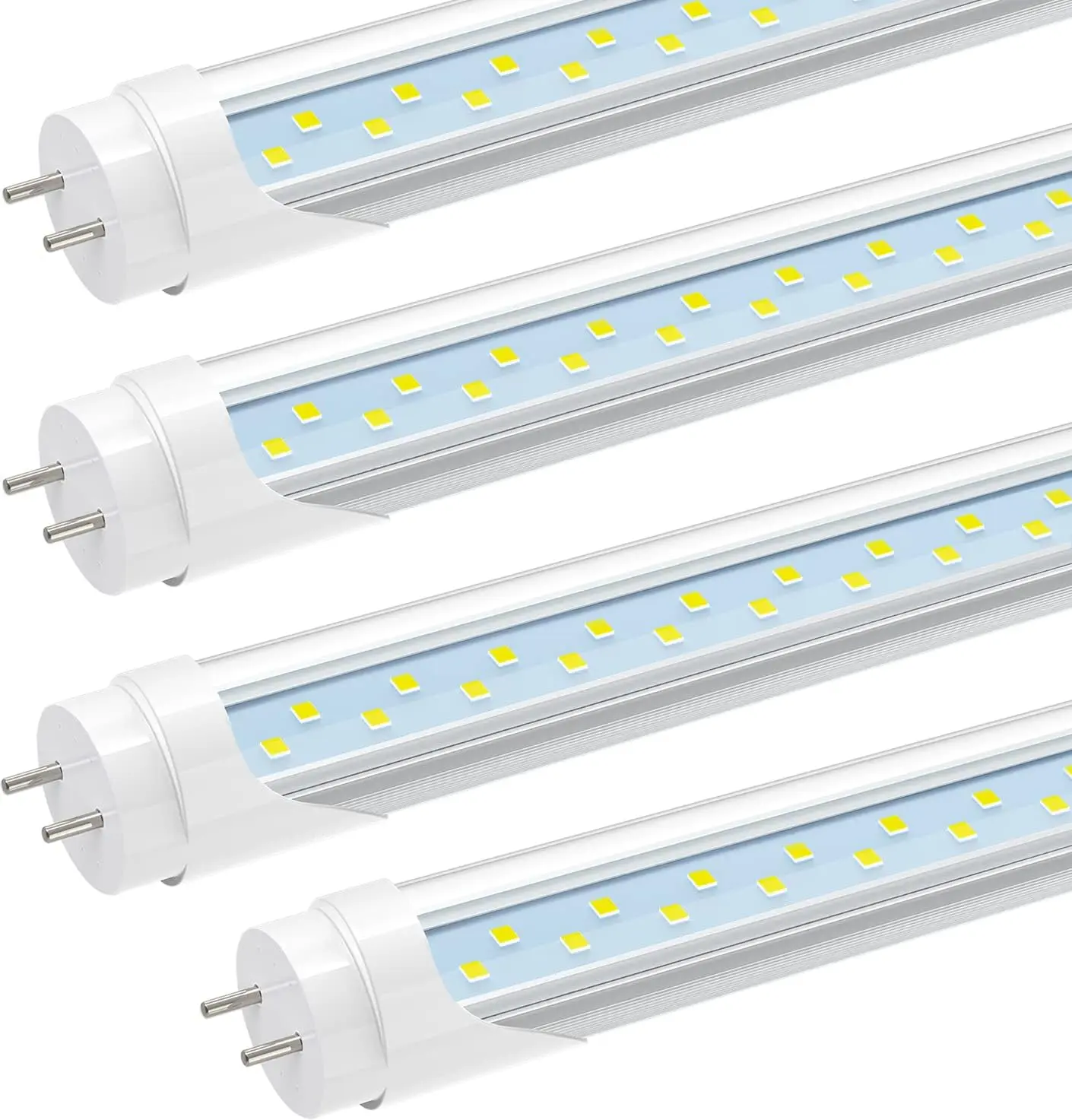 2FT T8 LED Tube Light, 12W(30W Equivalent), 1680LM, 6000K, Ballast Bypass, 24 Inch F20T12 Fluorescent Bulb Replacement, Dual Ended, 24" Lighting Tube Fixture (4-Pack)