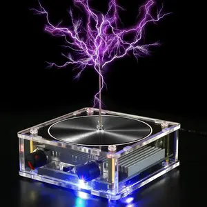 Music Tesla Coil Night Light, Interactive Plasma Arc Speaker, Touch Control Lightning Lamp with Sound Reactive Mode, Cool Desk Decor & Science Gift Audio Audio Adapter Basic Basic Smartphone Plug Neon Device Neon Plug