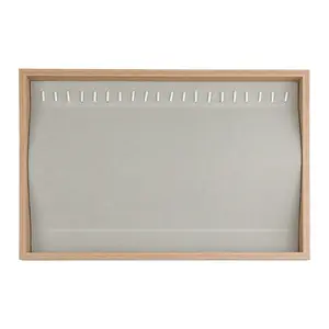 REGALWOVEN Wood Jewelry Trays with Removable Dividers for Drawers, Women's Jewelry Organizer Drawer Inserts  Display Necklace Tray Light Brown, 35*24*3cm