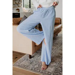 Blue Striped Women's Boxer Pants