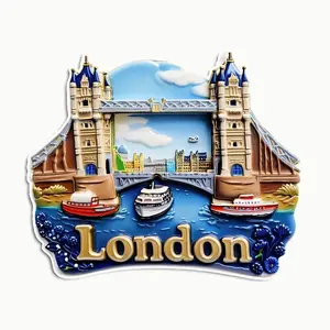 1pc British London Thames River Magnet Fridge Refrigerator Sticker - Acrylic Rubber Soft Magnet, City Landmark, World Famous Scenery Magnet, Travel Enthusiasts Creative Home Decor, Graduation Gift, Fridge Magnet
