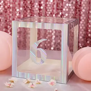 4-Pack Stickers Banner Custom 0-9 Number "6" Design Iridescent - Milestone Age and Date Stick-On Numbers 5"