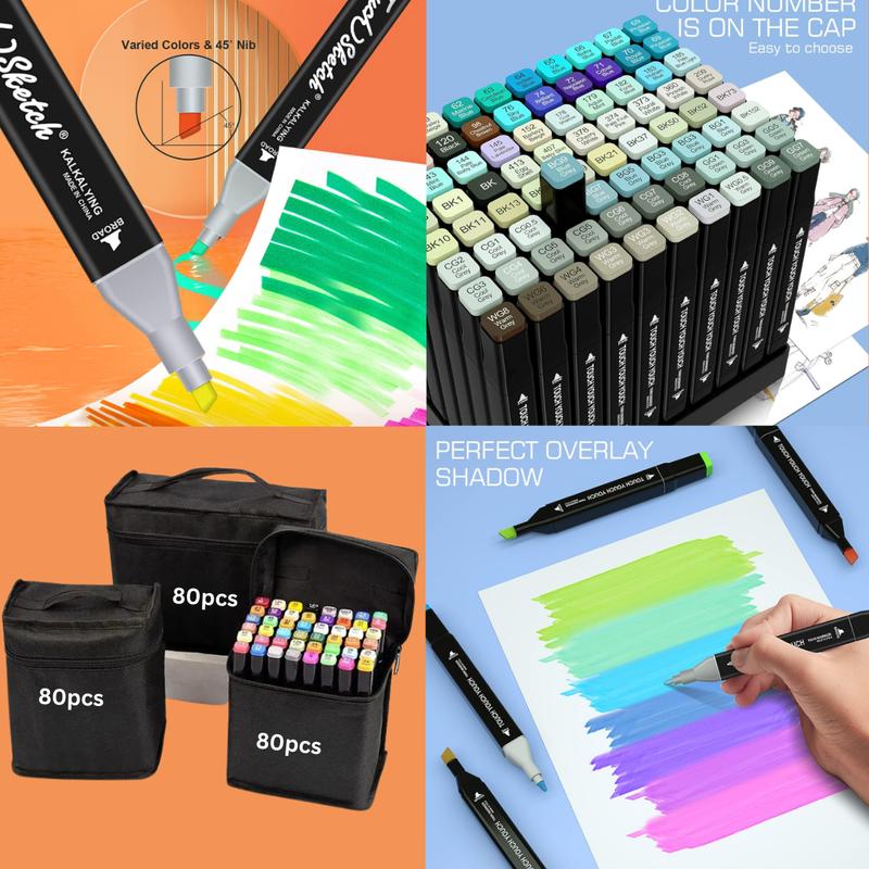 Double Ended Color Markers, Dual TIp Markers Set, Multicolor Marker Pen Set, Dual Tip Paint Markers for Coloring Drawing, Art and School Supplies