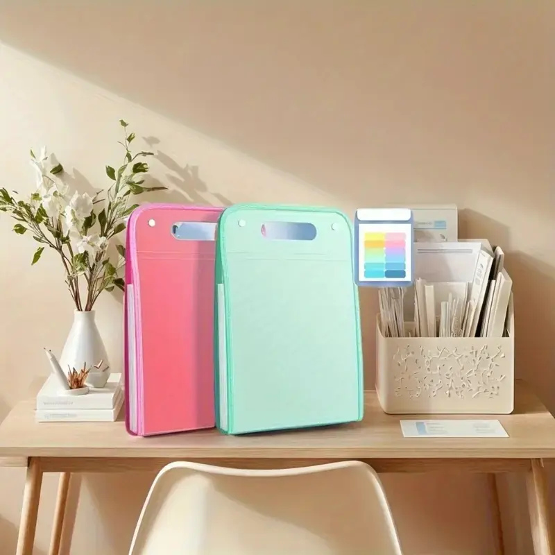 13-Layer Heavy-Duty Expanding File Folder with A4 Size & 13 Expandable Sections - Multi-Pocket Document Organizer Suitable for School, Office, College - 13-Tier Folder for Papers, Exams, Receipts, Bills