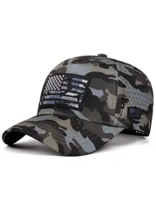 Embroidered national flag baseball cap, unisex, versatile outdoor casual hat, Camo baseball cap