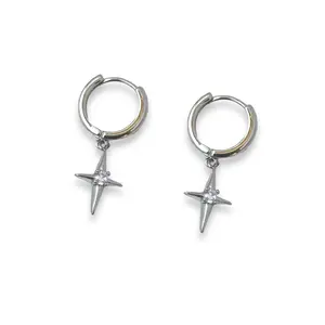 Star Dangle Drop Earrings for Men Women Streetwear Punk Hip Hop Unisex Style