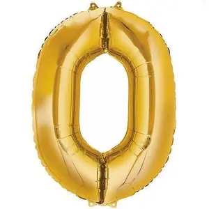 Number 0 Gold Foil Balloon 14" in each. 35067-14