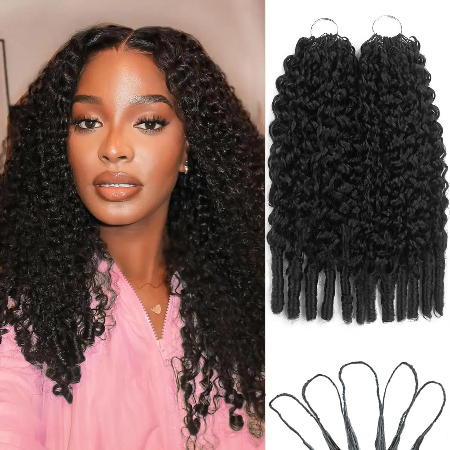 Bling Hair Burmese Curly Miracle Knots Crochet Human Hair Kinky Curly Raw Hair Weave Bundles Natural Black Color Hair Extension For Black Women