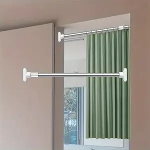 Retractable Curtain Rod, 1 Count Durable Curtain Pole, Multipurpose Curtain Hanging Rod, Home Organizer for Living Room, Laundry, Balcony, Bathroom