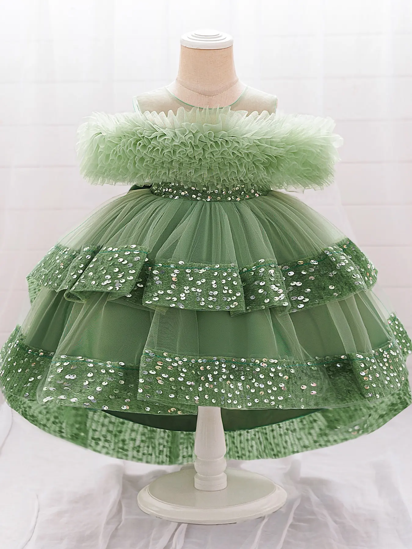 Pink Sequin Trailing Puffy Baby Girl Clothes Christening Cocktail Toddler Baptism Ball Gown Princess Dress Bombshell Pink Sequin Trailing Puffy Baby Girl Clothes Christening Cocktail Toddler Baptism Ball Gown Princess Dress Bombshell