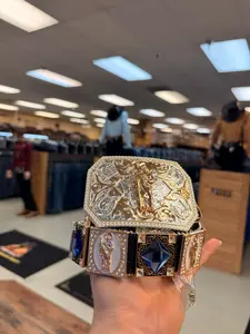 Men western belts San Judas blue